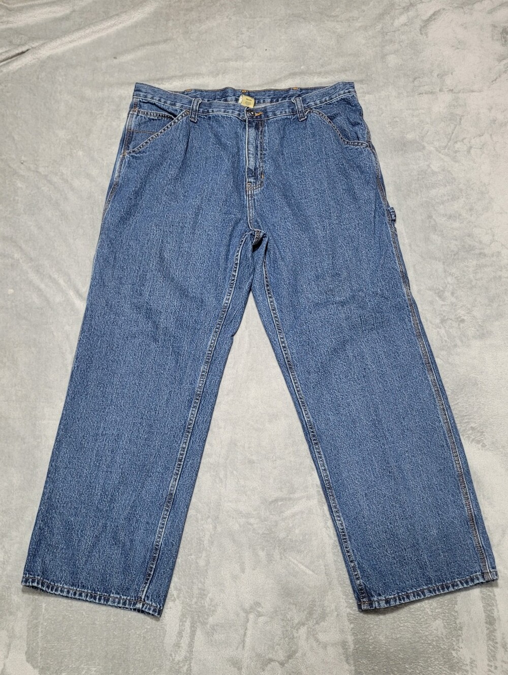 Vintage Y2K Faded Glory Denim Carpenter Jeans Size 38x29 Grunge Skater Baggy